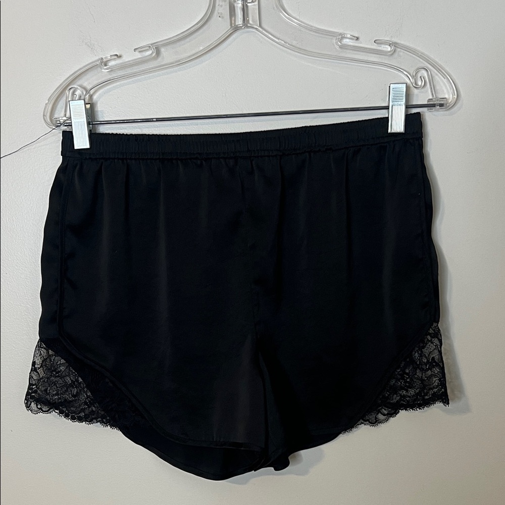 Aritzia Black Lace-Trim Sleep Shorts